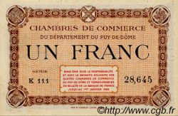 1 Franc FRANCE regionalismo y varios Puy-De-Dôme 1920 JP.103.06 SC a FDC