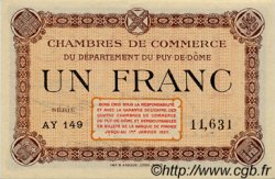 1 Franc FRANCE Regionalismus und verschiedenen Puy-De-Dôme 1918 JP.103.08 SS to VZ