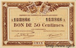 50 Centimes FRANCE regionalismo e varie Quimper et Brest 1915 JP.104.01 AU a FDC