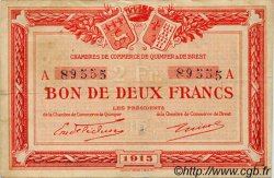 2 Francs FRANCE regionalismo e varie Quimper et Brest 1915 JP.104.03 BB to SPL
