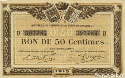 50 Centimes FRANCE Regionalismus und verschiedenen Quimper et Brest 1915 JP.104.04 fST to ST