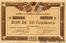 50 Centimes FRANCE regionalismo e varie Quimper et Brest 1915 JP.104.04 BB to SPL