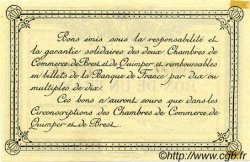 1 Franc FRANCE regionalism and various Quimper et Brest 1915 JP.104.05 VF - XF