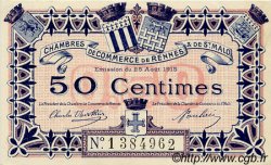 1 Franc Spécimen FRANCE Regionalismus und verschiedenen Rennes et Saint-Malo 1915 JP.105.05 SS to VZ