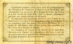 50 Centimes FRANCE régionalisme et divers Rennes et Saint-Malo 1915 JP.105.06 TTB à SUP