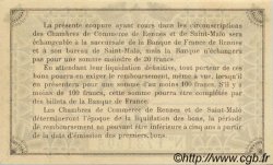 1 Franc FRANCE regionalism and various Rennes et Saint-Malo 1915 JP.105.07 AU+