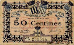 50 Centimes FRANCE régionalisme et divers Rennes et Saint-Malo 1915 JP.105.10 TB