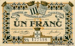 1 Franc FRANCE regionalism and various Rennes et Saint-Malo 1915 JP.105.11 AU+