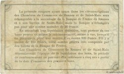 1 Franc Spécimen FRANCE regionalismo e varie Rennes et Saint-Malo 1915 JP.105.16 BB to SPL