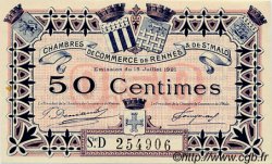 50 Centimes FRANCE regionalism and various Rennes et Saint-Malo 1921 JP.105.19 AU+