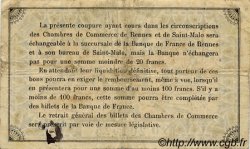 1 Franc FRANCE regionalismo e varie Rennes et Saint-Malo 1921 JP.105.20 MB