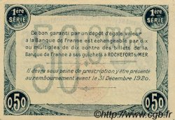 50 Centimes Spécimen FRANCE regionalismo e varie Rochefort-Sur-Mer 1915 JP.107.02 AU a FDC