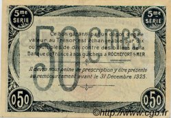 50 Centimes FRANCE regionalism and various Rochefort-Sur-Mer 1920 JP.107.17 VF - XF