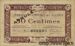 50 Centimes Annulé FRANCE regionalismo y varios Rodez et Millau 1915 JP.108.03 MBC a EBC