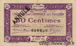 50 Centimes Annulé FRANCE régionalisme et divers Rodez et Millau 1915 JP.108.04 SPL à NEUF