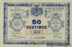 50 Centimes FRANCE regionalism and various Rouen 1915 JP.110.07 AU+