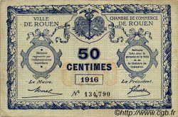 50 Centimes FRANCE régionalisme et divers Rouen 1915 JP.110.07 TB