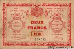 2 Francs FRANCE regionalismo e varie Rouen 1915 JP.110.13 MB