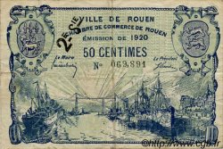 50 Centimes FRANCE régionalisme et divers Rouen 1920 JP.110.53 TB