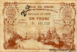 1 Franc FRANCE regionalism and various Rouen 1920 JP.110.55 VF - XF