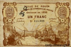 1 Franc FRANCE regionalism and various Rouen 1920 JP.110.62 F