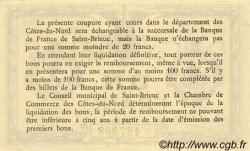 1 Franc FRANCE Regionalismus und verschiedenen Saint-Brieuc 1918 JP.111.06 SS to VZ