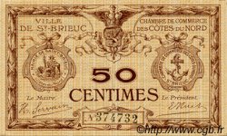 50 Centimes FRANCE Regionalismus und verschiedenen Saint-Brieuc 1918 JP.111.11 SS to VZ
