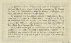 1 Franc FRANCE regionalismo y varios Saint-Brieuc 1918 JP.111.12 SC a FDC