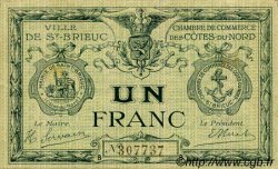 1 Franc FRANCE Regionalismus und verschiedenen Saint-Brieuc 1918 JP.111.12 SS to VZ