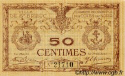 50 Centimes FRANCE regionalismo y varios Saint-Brieuc 1918 JP.111.13 SC a FDC