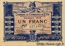 1 Franc FRANCE regionalism and miscellaneous Saint-Die 1917 JP.112.11 AU+
