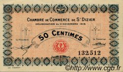 50 Centimes FRANCE regionalismo e varie Saint-Dizier 1915 JP.113.01 AU a FDC
