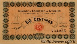 50 Centimes FRANCE regionalismo y varios Saint-Dizier 1916 JP.113.11 SC a FDC