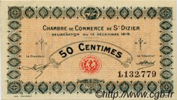 50 Centimes FRANCE regionalismo y varios Saint-Dizier 1916 JP.113.13 SC a FDC