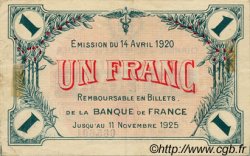 1 Franc FRANCE Regionalismus und verschiedenen Saint-Dizier 1920 JP.113.19 SS to VZ