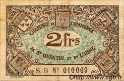 2 Francs FRANCE regionalismo e varie Saint-Quentin 1918 JP.116.08 MB