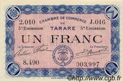 1 Franc FRANCE regionalismo e varie Tarare 1920 JP.119.29 AU a FDC