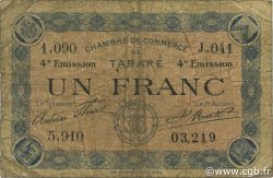 1 Franc FRANCE regionalism and miscellaneous Tarare 1922 JP.119.33 F
