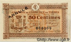 50 Centimes Annulé FRANCE regionalismo e varie Tarbes 1915 JP.120.03 BB to SPL
