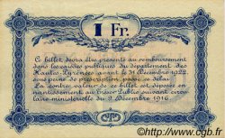 1 Franc Annulé FRANCE regionalismo y varios Tarbes 1919 JP.120.23 SC a FDC