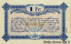 1 Franc Annulé FRANCE regionalismo e varie Tarbes 1919 JP.120.23 BB to SPL
