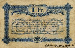 1 Franc FRANCE regionalism and miscellaneous Tarbes 1922 JP.120.25 F