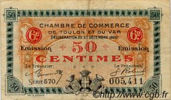 50 Centimes FRANCE regionalism and miscellaneous Toulon 1920 JP.121.30 F