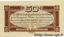50 Centimes Annulé FRANCE Regionalismus und verschiedenen Toulouse 1917 JP.122.24 fST to ST
