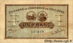 1 Franc FRANCE regionalism and miscellaneous Toulouse 1919 JP.122.36 F