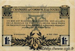 1 Franc FRANCE regionalism and miscellaneous Tours 1920 JP.123.04 AU+
