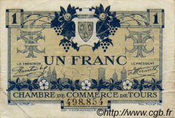 1 Franc FRANCE regionalism and miscellaneous Tours 1920 JP.123.04 F