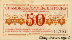 50 Centimes FRANCE regionalismo e varie Tours 1920 JP.123.06 BB to SPL