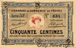 50 Centimes FRANCE regionalism and miscellaneous Troyes 1918 JP.124.05 VF - XF