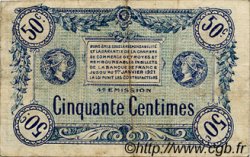 50 Centimes FRANCE regionalismo y varios Troyes 1918 JP.124.07 BC